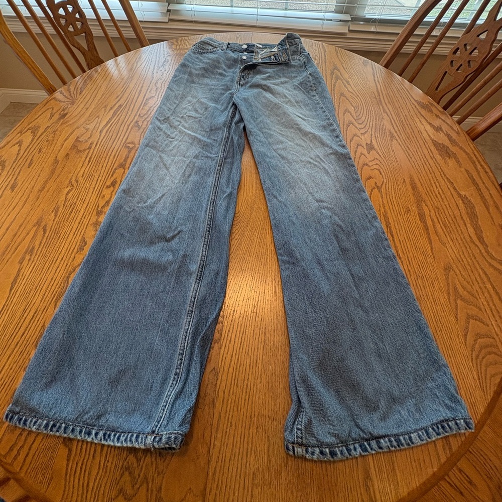 RE/DONE Wide Leg Jeans 29 Inseam Mid High Rise Women's 27
